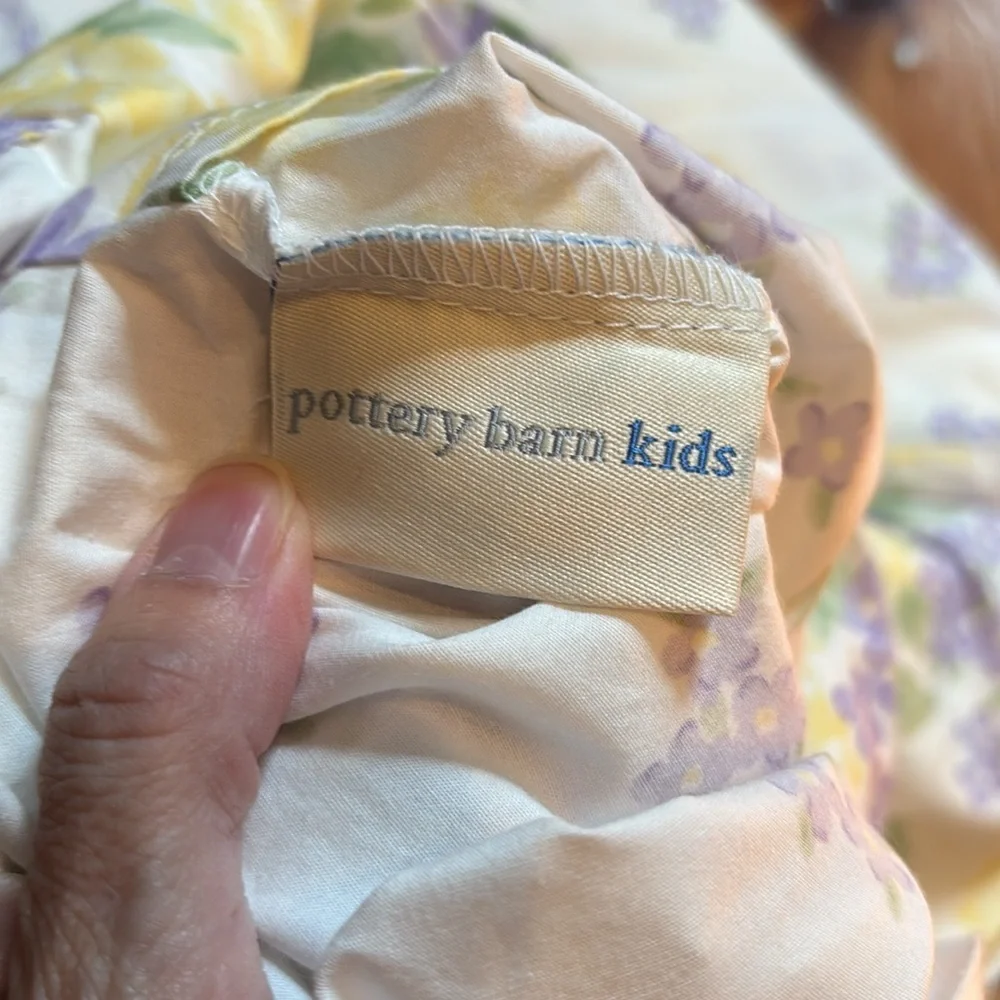 POTTERY BARN KIDS *Twin* Purple/Yellow Floral Duvet Cover 100% Cotton